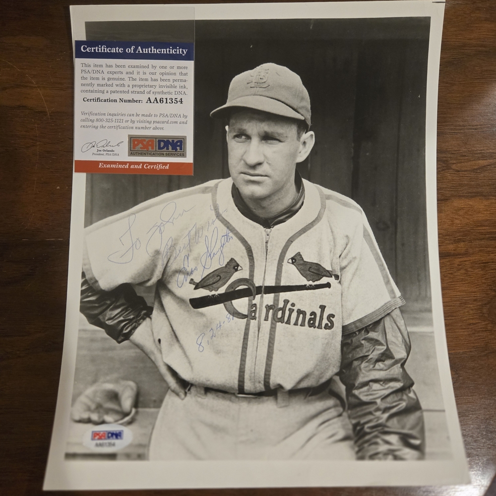 MLB St. Louis Cardinals Black & White Signed Photo with PSA/DNA COA